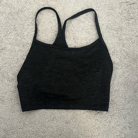 Women's Charcoal Gray Long Sports Bra - Picture 5 of 5